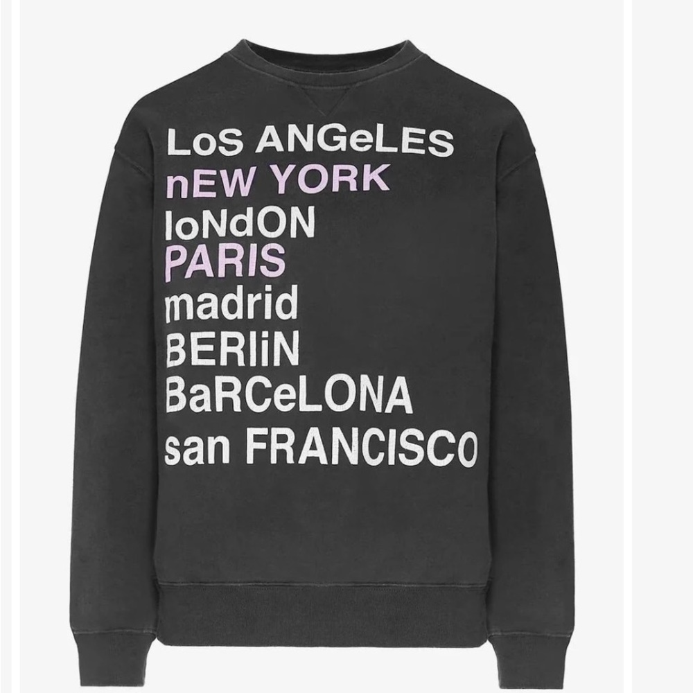 Anine Bing Anine Bing - City Love Sweatshirt in Charcoal, Streetwear, Grunge, S - Picture 7 of 13